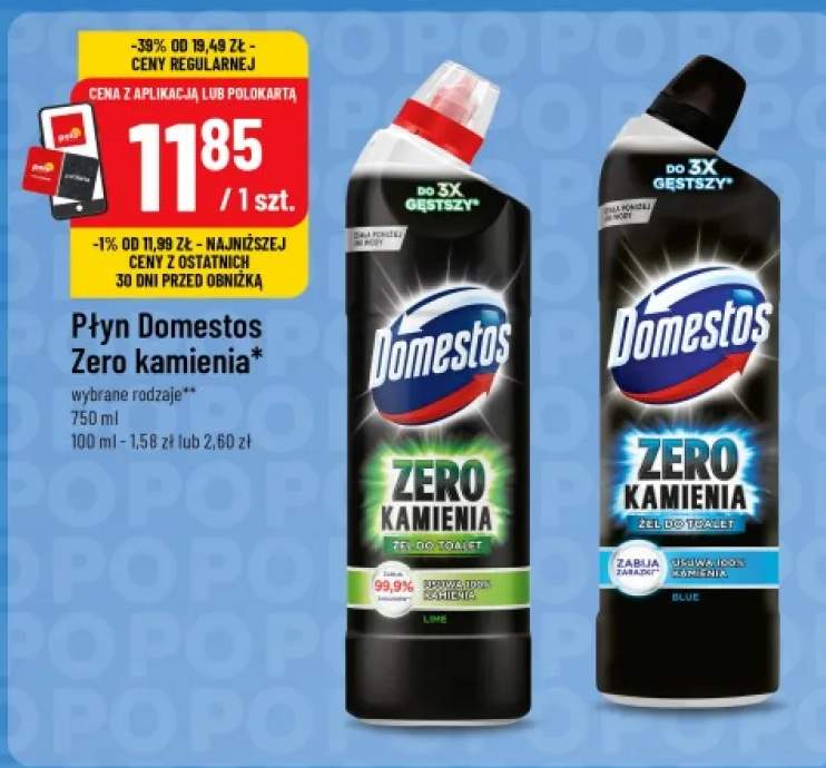 Płyn do toalet Domestos Zero Kamienia Lime