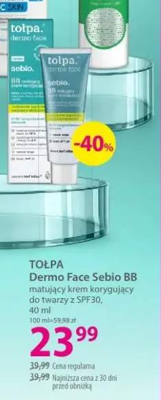 Matujący krem korygujący do twarzy z SPF30 TOŁPA Dermo Face Sebio BB