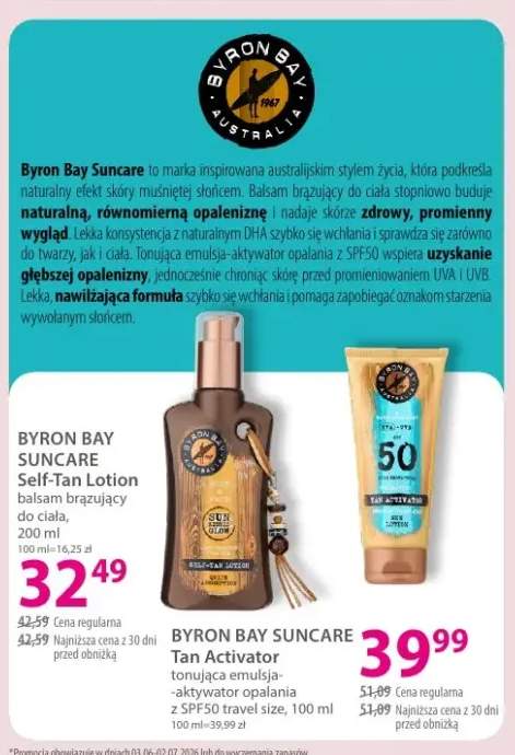 Balsam brązujący do ciała BYRON BAY SUNCARE Self-Tan Lotion