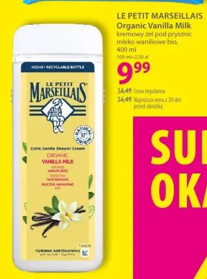 Kremowy żel pod prysznic mleko waniliowe bio LE PETIT MARSEILLAIS Organic Vanilla Milk