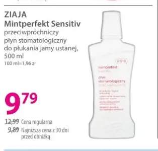 Przeciwpróchniczy płyn stomatologiczny do płukania jamy ustnej ZIAJA Mintperfekt Sensitiv