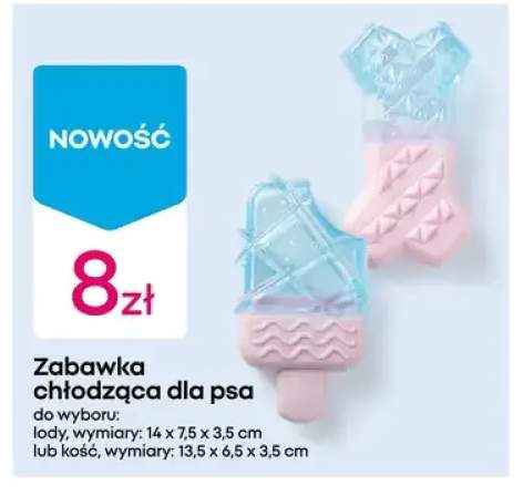 Zabawka chłodząca dla psa lody wymiary: 14x7,5x3,5 cm