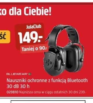 Nauszniki ochronne z funkcją Bluetooth Bluewear 30dB 30h
