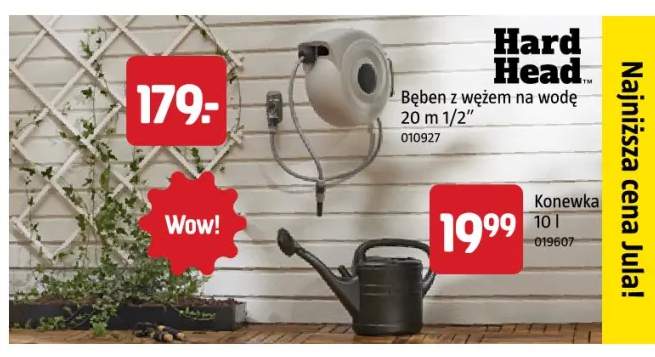 Bęben z wężem na wodę Hard Head 20 m 1/2"