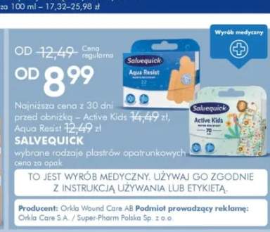 Plastry opatrunkowe SALVEQUICK Aqua Resist