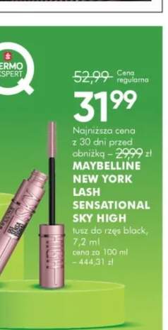 Tusz do rzęs black Maybelline New York Lash Sensational Sky High