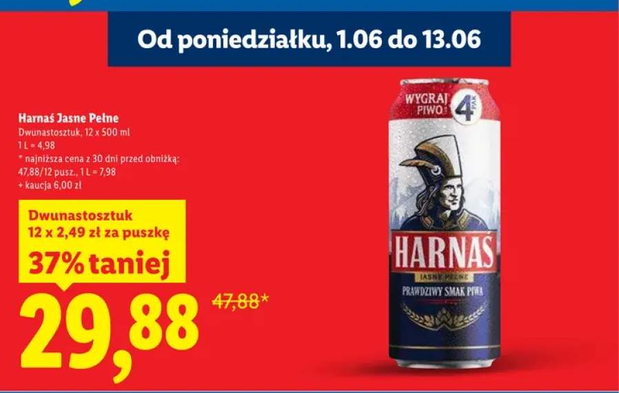 Piwo Harnaś Jasne Pełne 12-pak