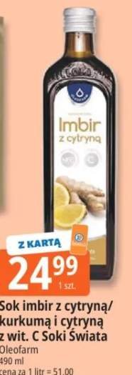 Sok imbir z cytryną z wit. C Soki Świata