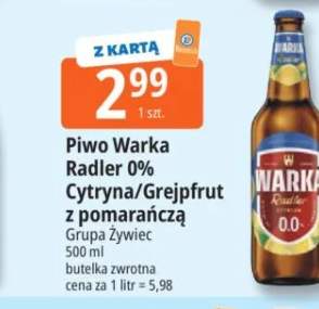 Piwo bezalkoholowe Warka Radler 0% Cytryna