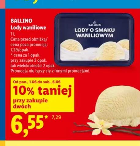Lody o smaku waniliowym Ballino