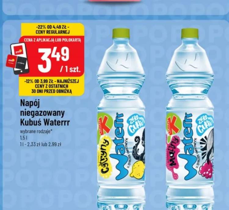 Napój niegazowany Kubuś Waterrr Cytryna