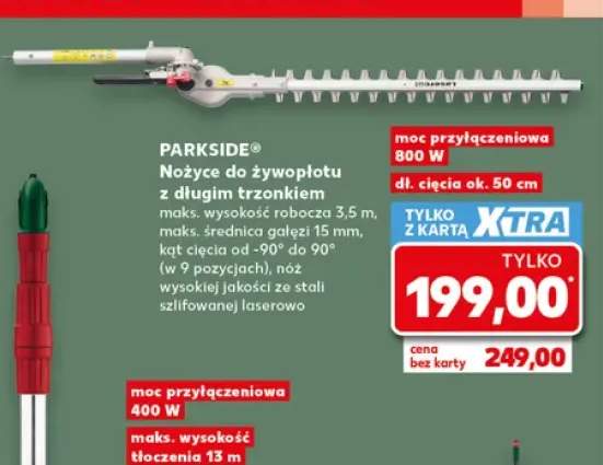 Nożyce do żywopłotu z długim trzonkiem Parkside