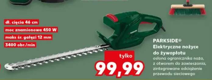 Elektryczne nożyce do żywopłotu Parkside