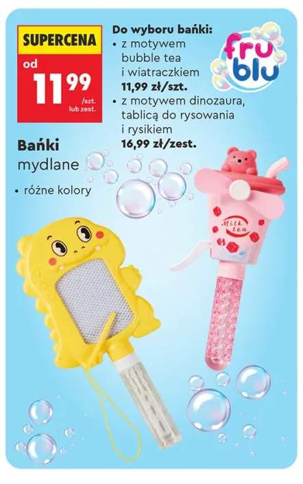 Bańki mydlane Fru Blu z motywem bubble tea i wiatraczkiem