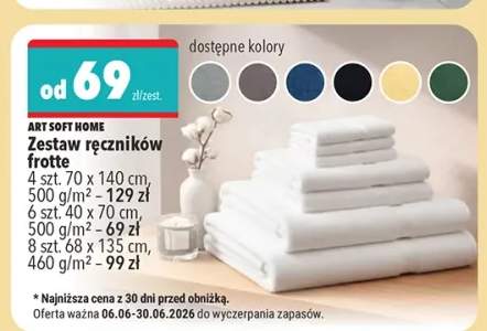 Zestaw ręczników frotte Art Soft Home 6-pak 40x70 cm