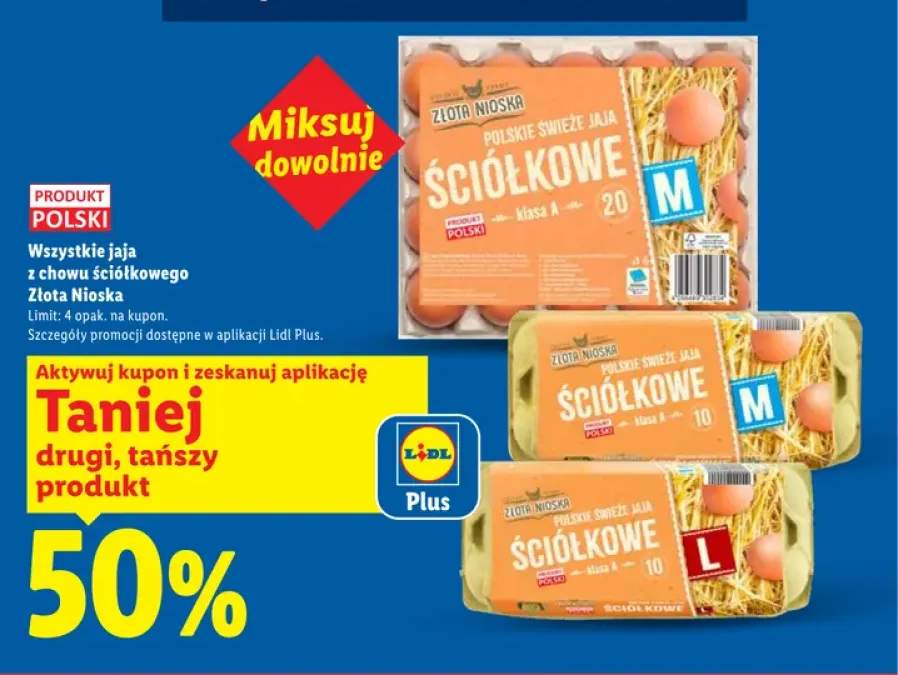 Jaja z chowu ściółkowego Złota Nioska klasa A rozmiar L