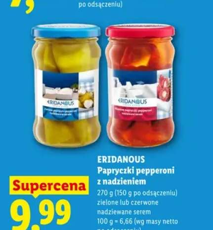 Papryczki pepperoni zielone nadziewane serem Eridanous