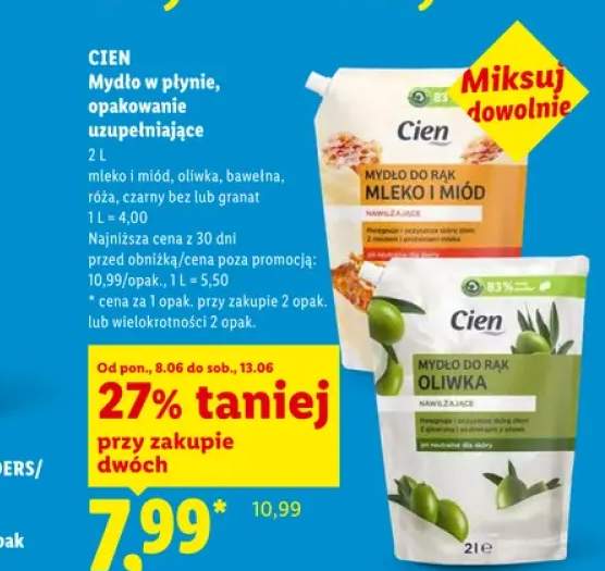 Mydło w płynie Cien bawełna opakowanie uzupełniające