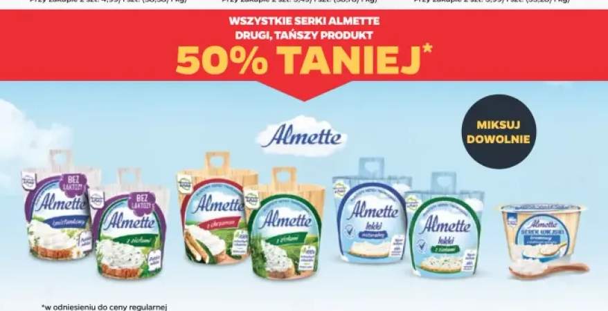 Serek puszysty Almette bez laktozy śmietankowy