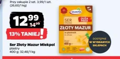 Ser Złoty Mazur plastry Mlekpol