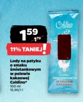 Lody na patyku o smaku śmietankowym w polewie kakaowej Coldino