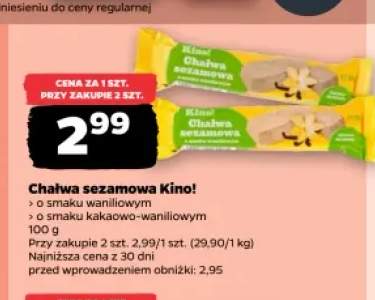 Chałwa sezamowa Kino! o smaku kakaowo-waniliowym