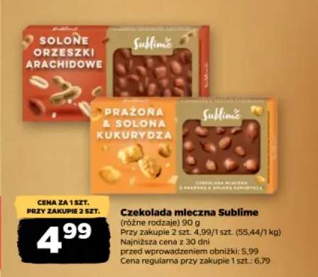 Czekolada mleczna Sublime Solone Orzeszki Arachidowe