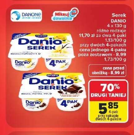 Serek homogenizowany o smaku waniliowym Danio 4-pak