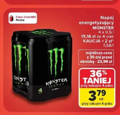 Napój energetyzujący Monster Energy 4-pak 500 ml