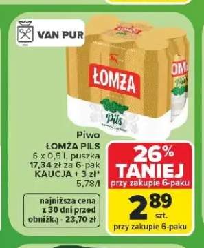 Piwo Łomża Pils 6-pak 500 ml
