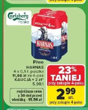 Piwo Harnaś Jasne Pełne 4-pak 500 ml