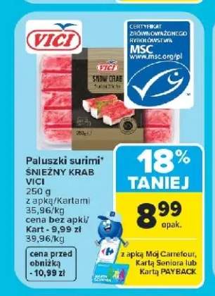 Paluszki surimi Śnieżny Krab Vici