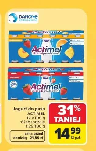 Jogurt do picia Actimel wieloowocowy 12-pak
