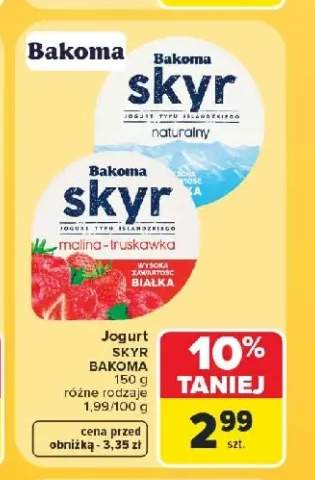 Jogurt Bakoma Skyr malina-truskawka