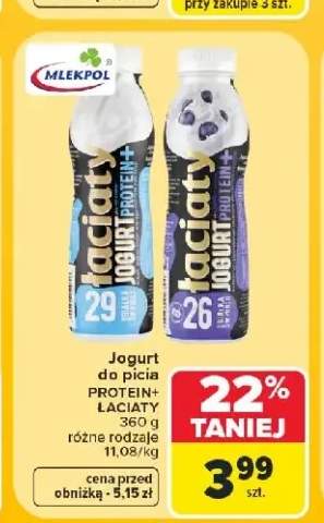 Jogurt do picia Łaciate Protein+ truskawkowy