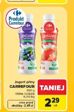 Jogurt pitny Carrefour Classic jagodowy