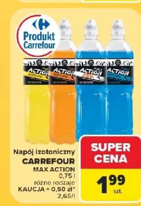 Napój izotoniczny Carrefour Max Action żółty