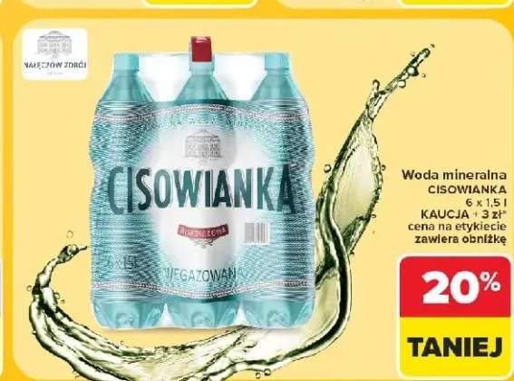 Woda mineralna Cisowianka niegazowana 6-pak 1,5 l