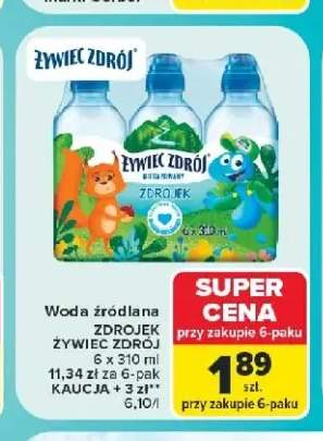 Woda źródlana Żywiec Zdrój Zdrojek 6-pak 310 ml