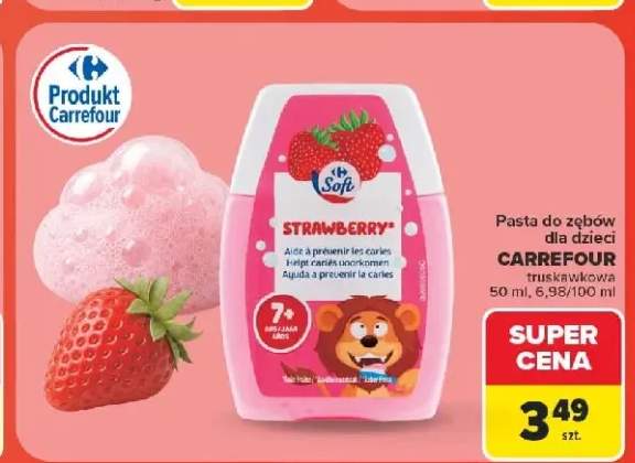 Pasta do zębów dla dzieci Carrefour truskawkowa