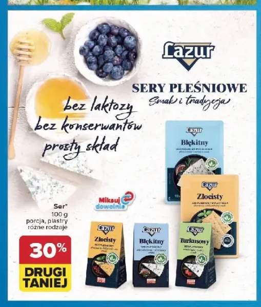 Ser pleśniowy Lazur Złocisty porcja