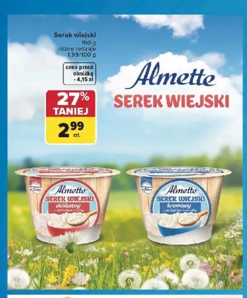 Serek wiejski Almette delikatny z dodatkiem ricotty