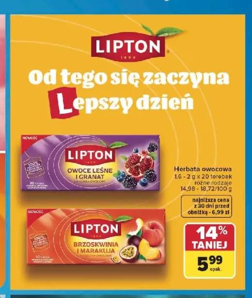 Herbata owocowa Lipton 20-pak
