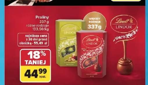 Praliny Lindt Lindor Pistachio