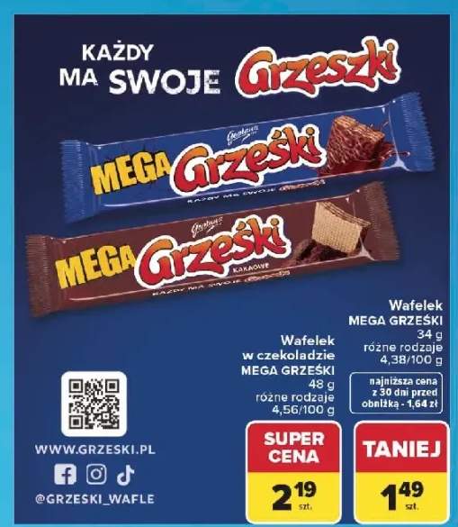 Wafelek w czekoladzie Mega Grześki
