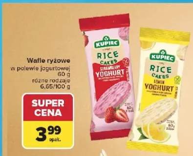 Wafle ryżowe w polewie jogurtowej Kupiec truskawkowe