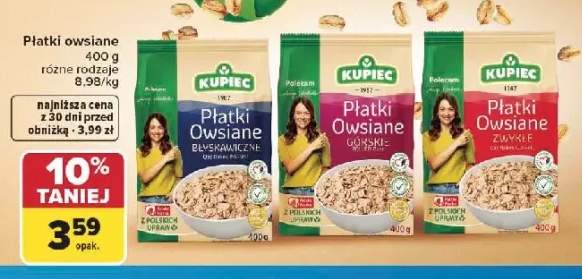 Płatki owsiane Kupiec Zwykłe