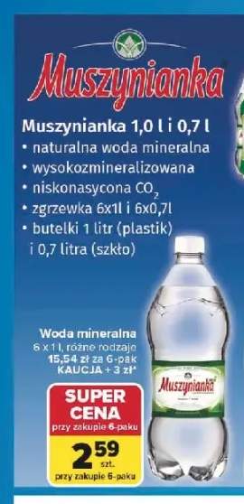 Woda mineralna Muszynianka 6-pak 1 l