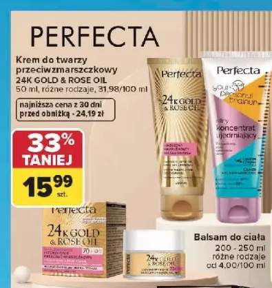 Krem do twarzy przeciwzmarszczkowy Perfecta 24K Gold & Rose Oil