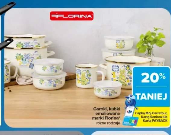 Garnki i kubki emaliowane Florina